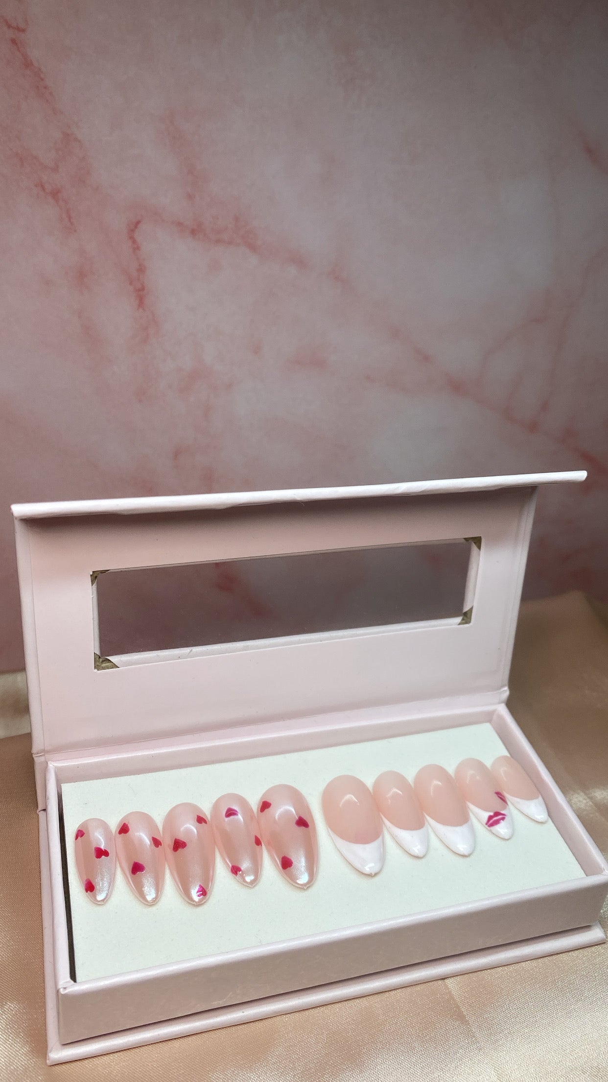 Rosie - Pink Chrome with Red Hearts